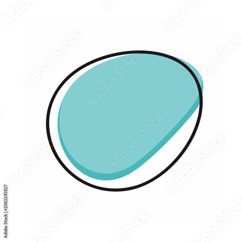 Teal abstract circle flat design