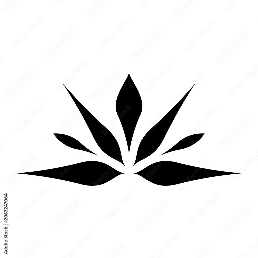 Obraz premium PNG Minimalist black leaf design on transparent background