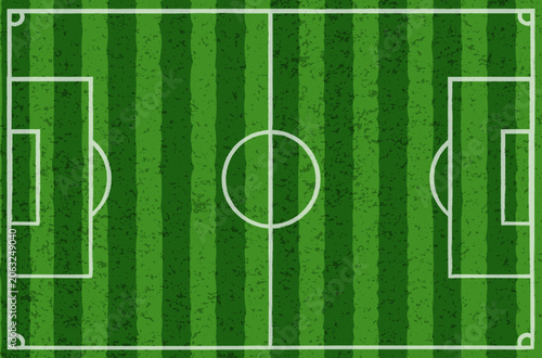 Soccer grass field top view. Green pitch. Green Realistic Sport Ground Texture. Place for sport match, competition, championship.  Freehand drawing style. Vector  for your design, app, UI. EPS10