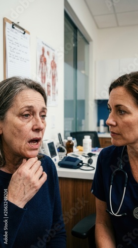 Concerned Patient Discusses Symptoms With Empathetic Doctor During Consultation