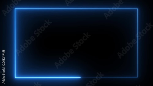 Blue Neon Horizontal Light Streak Transition Effect Futuristic Laser Beam Animation on Black Background Ultra Wide 4K