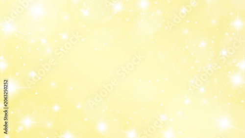 Tableau sur toile キラキラな高級感グラデーション背景 淡い黄色 16:9