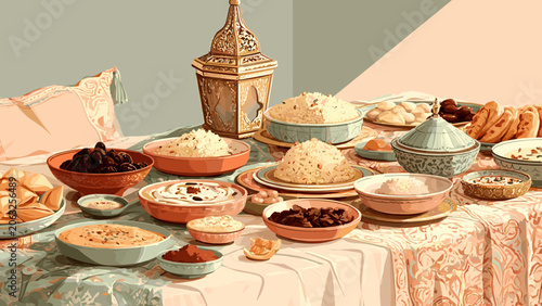 Variety of Traditional Mexican Food Dishes on Table.