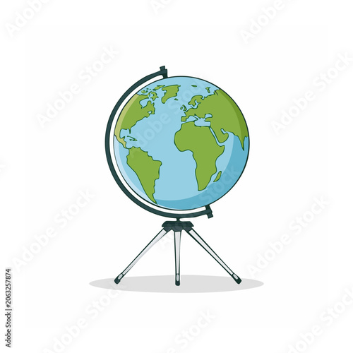 Minimalist 3D globe on stand