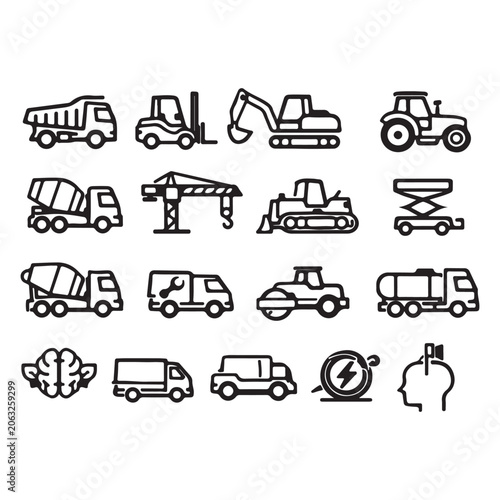 Set of thin line icons related to environment, sustainability, ecology, renewable energy, green technology, and recycling concepts.