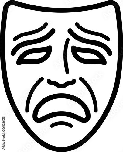 Φωτογραφία Sadness Tragedy Mask Icon - Expressing Grief and Despair