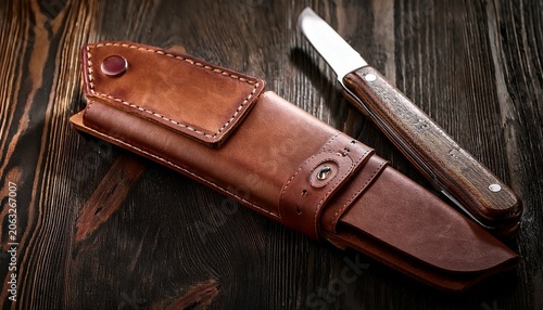 brown leather tool sheath or knife holder