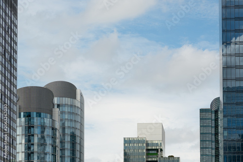 Brussels, Belgium. Modern office buildings with copy space and urban skyline in business district