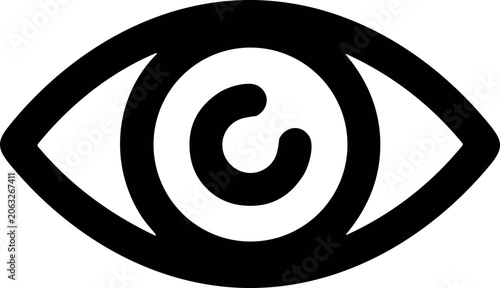 Tableau sur toile Black Eye Icon with Copyright Symbol Inside Pupil