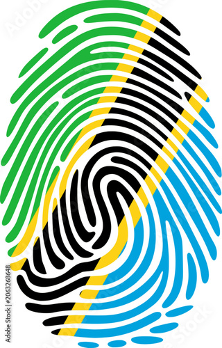 Tanzania Flag Fingerprint Identity Vector Tanzanian DNA Heritage Graphic