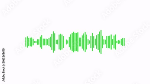 Audio wave visualization on a transparent background, digital sound wave and frequency level display, audio waveform spectrum animation, Audio Equalizer Background Animation in 4k.