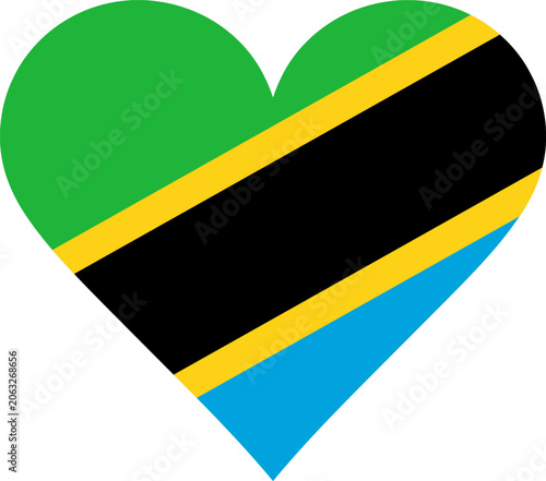 Tanzania Heart Flag Vector Graphic I Love Tanzania Patriotic Symbol