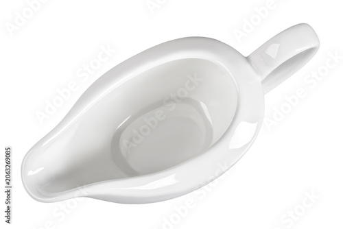 New ceramic sauce boat isolated on white background