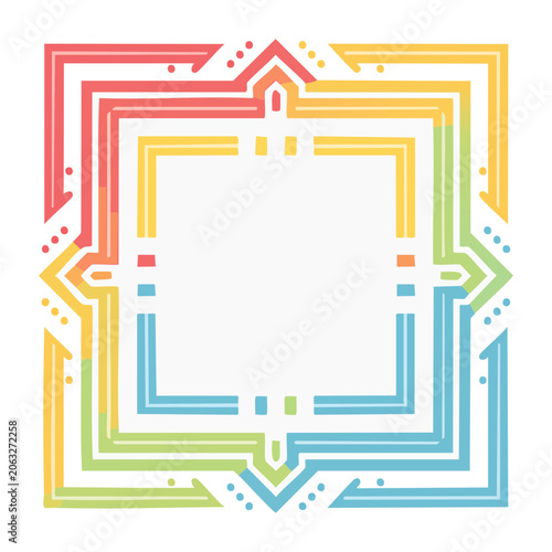 Colorful Geometric Arrow Frame Vector Design