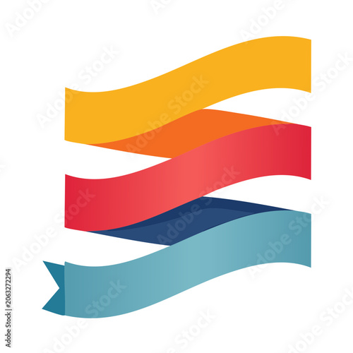 Colorful layered wave banner vector