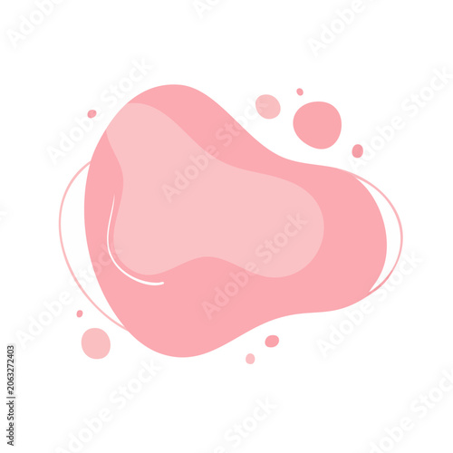 Pink abstract blob icon on transparent background