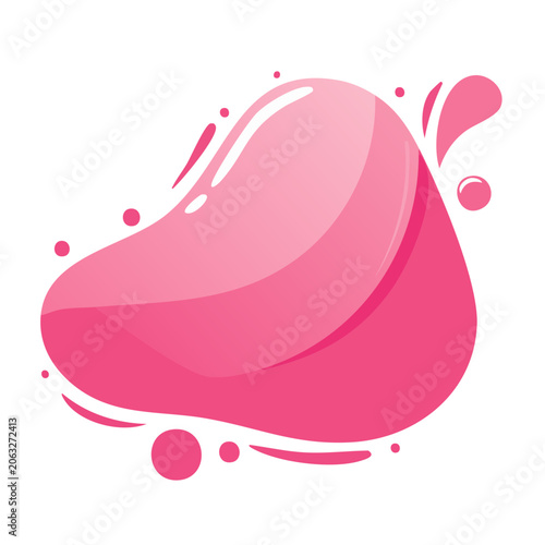 Pink liquid splash illustration on white background