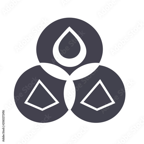 Minimalist water droplet and triangle icon set