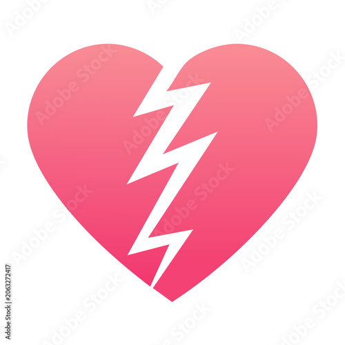 Pink heart shape vector icon