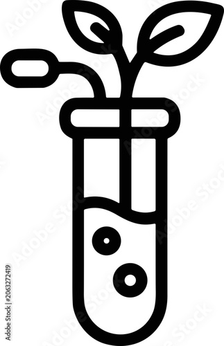 Foto Biotechnology Plant Growth In Test Tube Icon