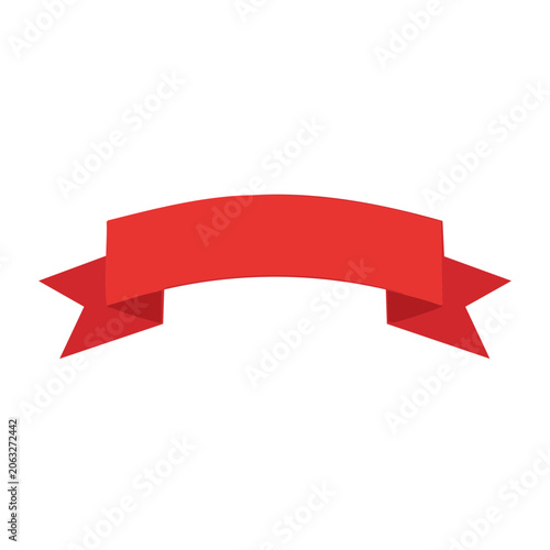 Red Curved Ribbon Banner Vector
