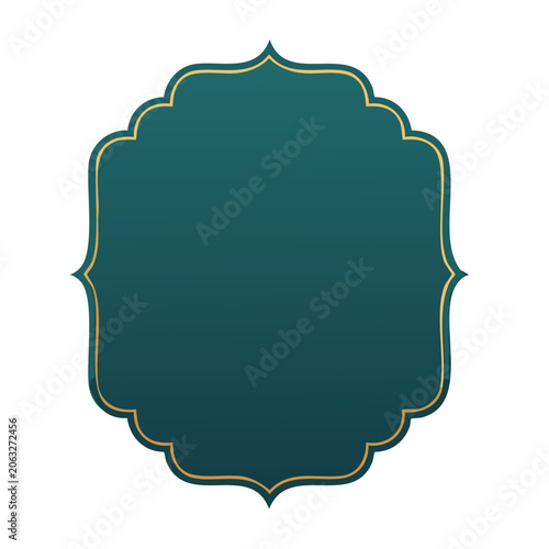 Teal and Gold Ornate Frame Vector