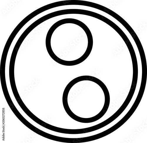 Fotografija Abstract Yin Yang Symbol, Black and White, Circular Design, Harmony and Balance
