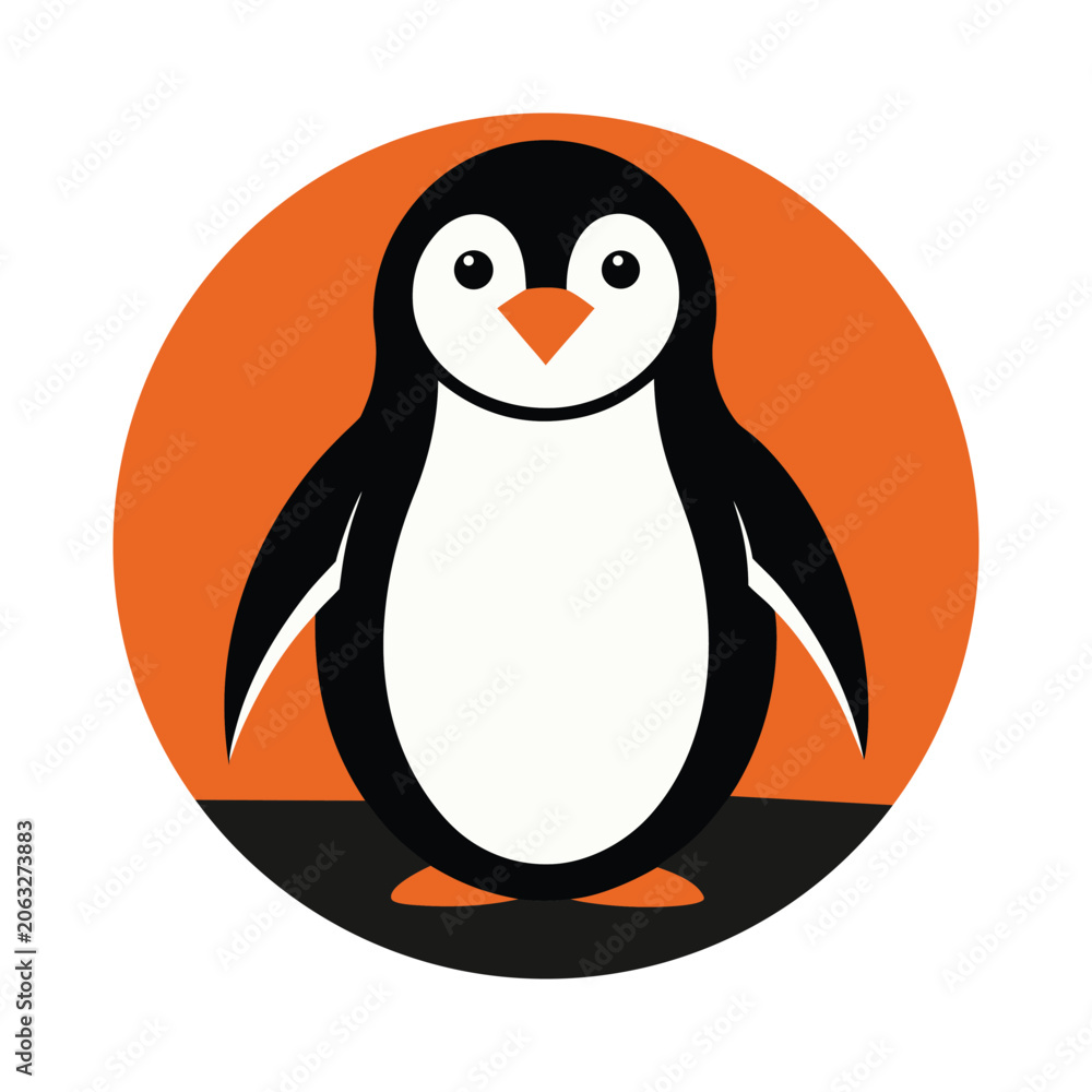 Fototapeta premium Minimalist Penguin Icon Vector Illustration