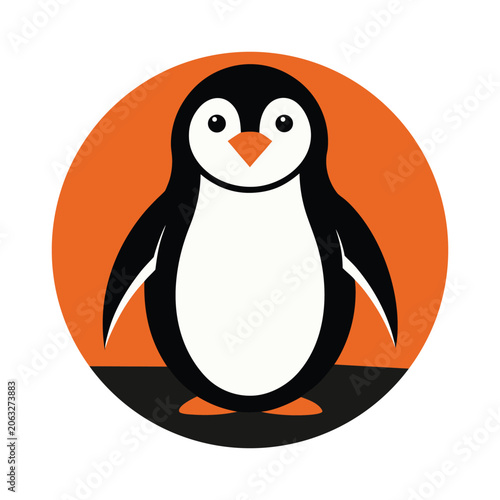 Minimalist Penguin Icon Vector Illustration