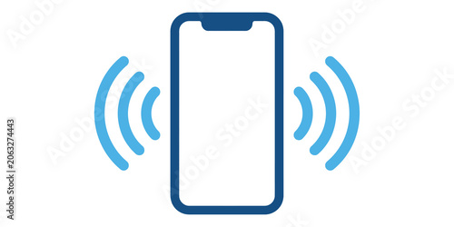 Bild auf Leinwand Smartphone Emitting Signal Waves On Black Background For Technology Concepts