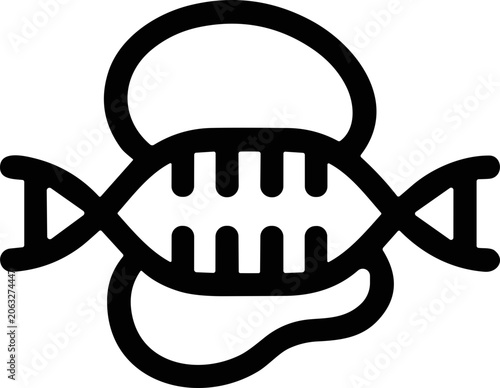 Tableau sur toile DNA structure with ribosome, genetic engineering, molecular biology concept