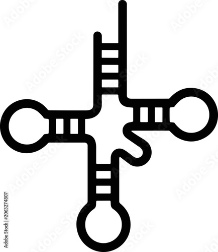 Cuadro en lienzo Transfer RNA (tRNA) molecule, simplified illustration of a cloverleaf structure