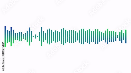 Audio wave visualization on a transparent background, digital sound wave and frequency level display, audio waveform spectrum animation, Audio Equalizer Background Animation in 4k.