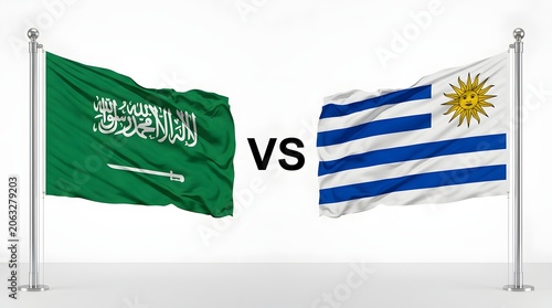 Saudi arabia vs uruguay flag comparison