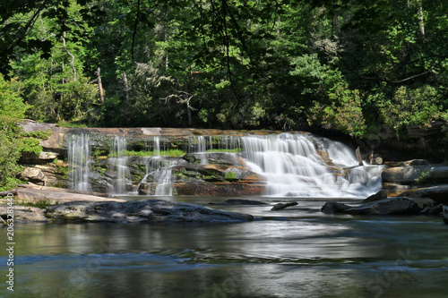 French Broad Falls, Balsam Grove, NC - mountain waterfall on the French Broad River