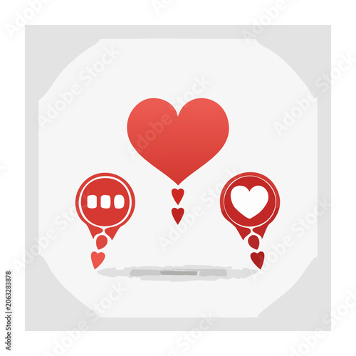 Red heart with ribbon vector icon