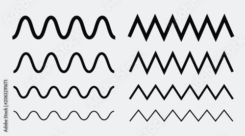 Canvastavla Wave line and wavy zigzag lines