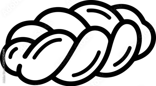 Foto Braided Bread Icon - Simple Outline Vector Illustration