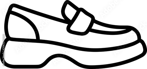 Canvas-taulu Platform Loafer Shoe Icon, Modern Footwear Line Art, Fashion Accessory