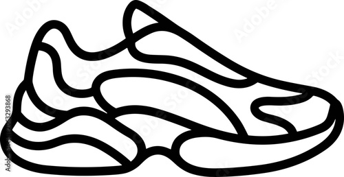 Fotografía Modern Sneaker Silhouette Icon: Stylish Athletic Shoe Outline