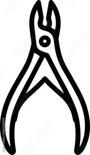 Valokuva Nail Cuticle Nipper Tool Icon - Clean Line Art Design