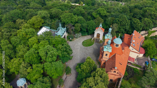Prague Castle, Prague, Czech Republic, aerial drone view