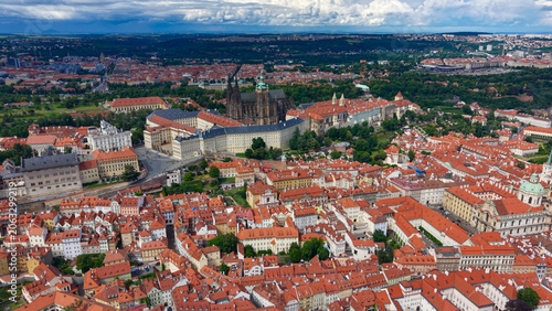 Prague Castle, Prague, Czech Republic, aerial drone view