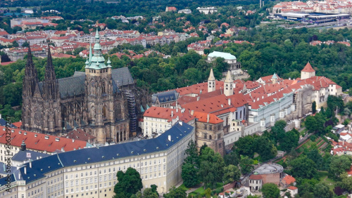 Prague Castle, Prague, Czech Republic, aerial drone view