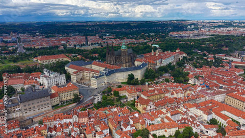 Prague Castle, Prague, Czech Republic, aerial drone view