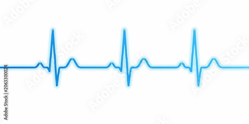 Canvas Print Heartbeat cardiogram forming heart shape on ECG monitor screen, medical pulse wa