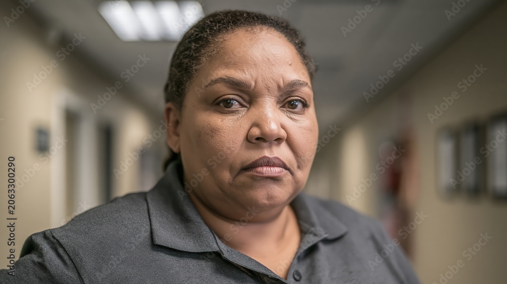 Obraz premium Middle Manager Burnout Aged South African Larger Body Drained