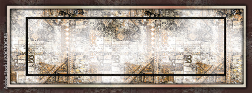 Foto Luxury Antique Gold and Patchwork Patterned Shawl and Hijab Design