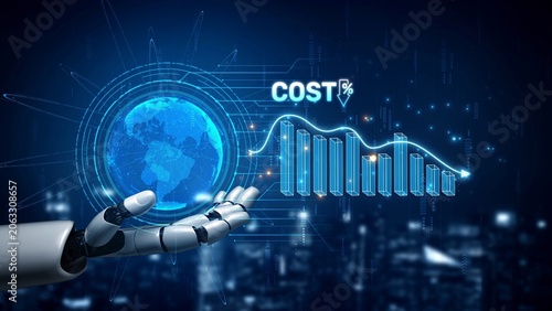 Foto Cost reduction and cost saving through digital transformation, business cost optimization, operational cost reduction, financial savings, and resource efficiency strategies for business success