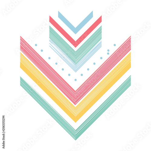 Colorful Chevron Pattern with Striped Design